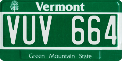 VT license plate VUV664