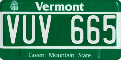 VT license plate VUV665