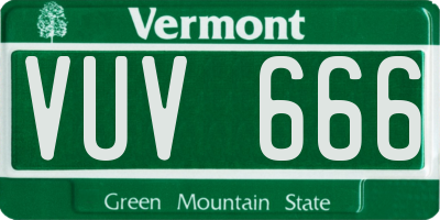 VT license plate VUV666
