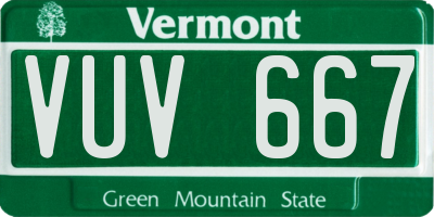 VT license plate VUV667