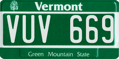 VT license plate VUV669