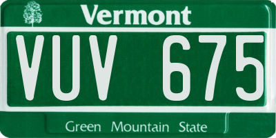 VT license plate VUV675