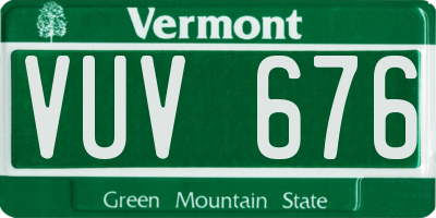VT license plate VUV676