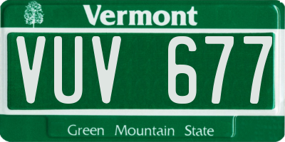 VT license plate VUV677