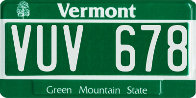 VT license plate VUV678