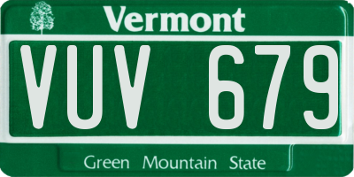 VT license plate VUV679