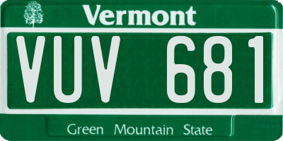 VT license plate VUV681