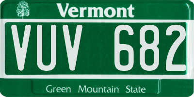 VT license plate VUV682