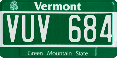 VT license plate VUV684