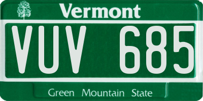 VT license plate VUV685