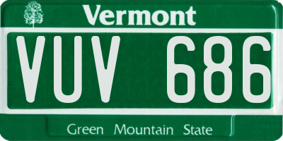 VT license plate VUV686