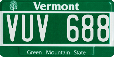VT license plate VUV688