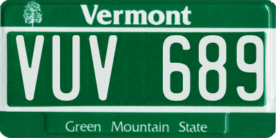 VT license plate VUV689