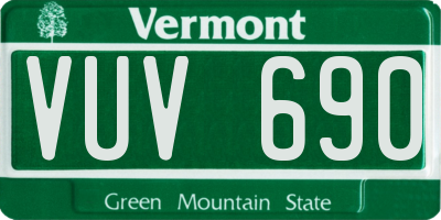 VT license plate VUV690
