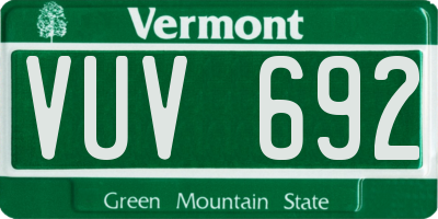 VT license plate VUV692