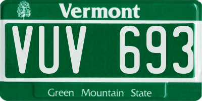 VT license plate VUV693