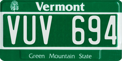 VT license plate VUV694