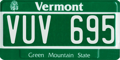VT license plate VUV695