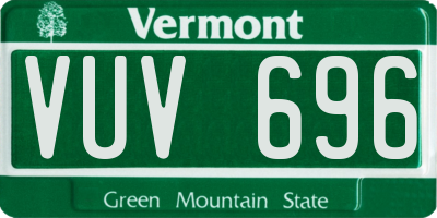 VT license plate VUV696