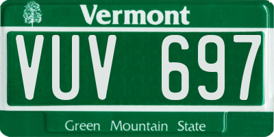 VT license plate VUV697