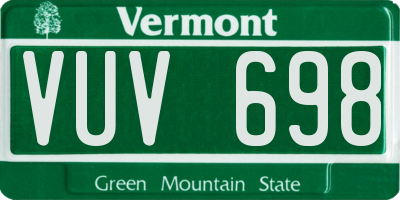 VT license plate VUV698