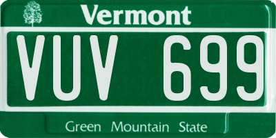 VT license plate VUV699