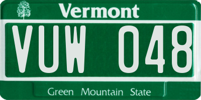VT license plate VUW048