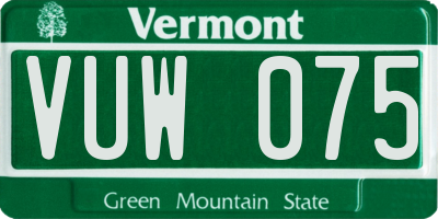 VT license plate VUW075