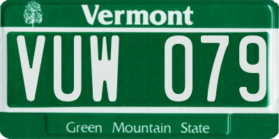 VT license plate VUW079
