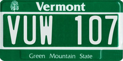 VT license plate VUW107