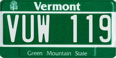 VT license plate VUW119