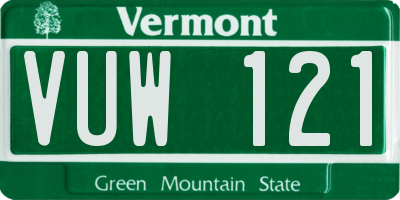VT license plate VUW121