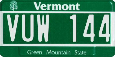 VT license plate VUW144