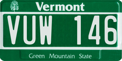 VT license plate VUW146