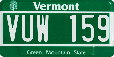 VT license plate VUW159