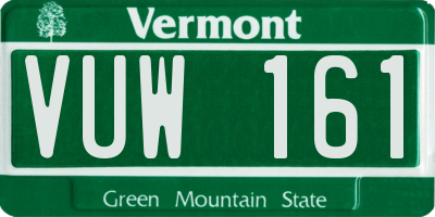 VT license plate VUW161
