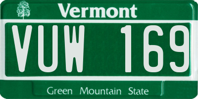 VT license plate VUW169