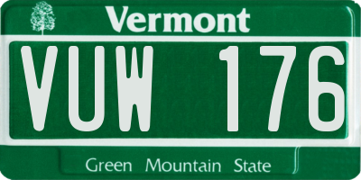 VT license plate VUW176