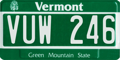 VT license plate VUW246