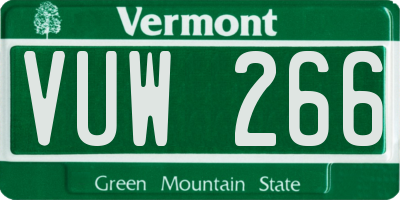 VT license plate VUW266