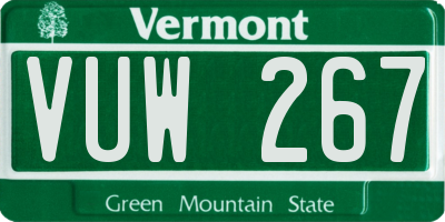 VT license plate VUW267