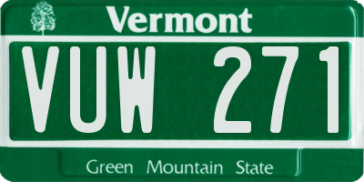 VT license plate VUW271