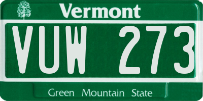 VT license plate VUW273