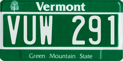 VT license plate VUW291