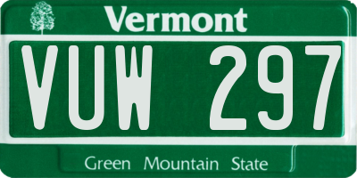 VT license plate VUW297
