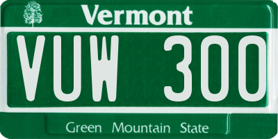 VT license plate VUW300