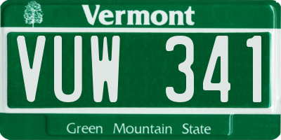 VT license plate VUW341