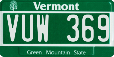VT license plate VUW369