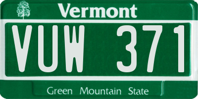 VT license plate VUW371