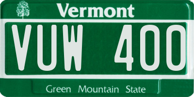 VT license plate VUW400